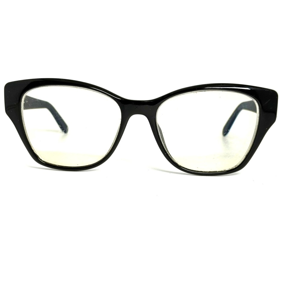 Salvatore Ferragamo Black Cat Eye Eyeglasses with Floral Temples Luxury Frames